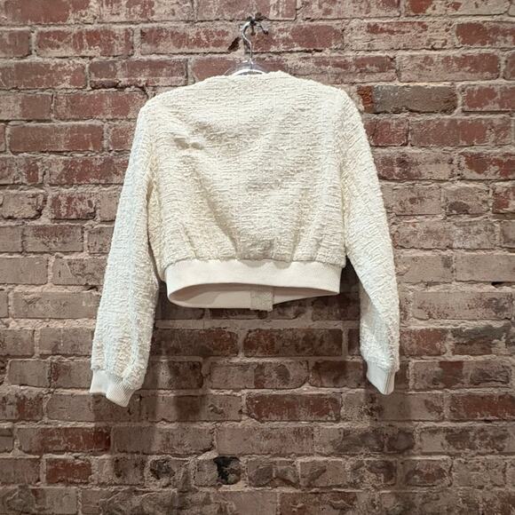 Zara Weave Bomber Jacket in Cream Size Small - Picture 11 of 11